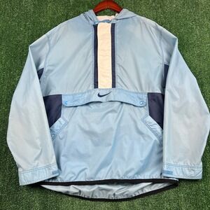 VTG Nike Jacket Men's XL Blue Pullover Windbreaker Hooded Mesh Lined Anorak 90s